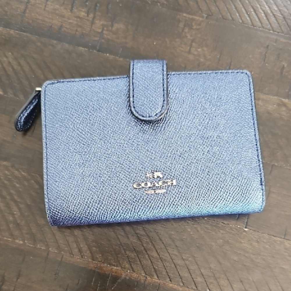 Coach Metallic Blue Women's Wallet - Picture 8 of 8